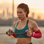 SPORT Kompresní návleky RASL-11016RD Červená vzor - Reebok červená vzor XL