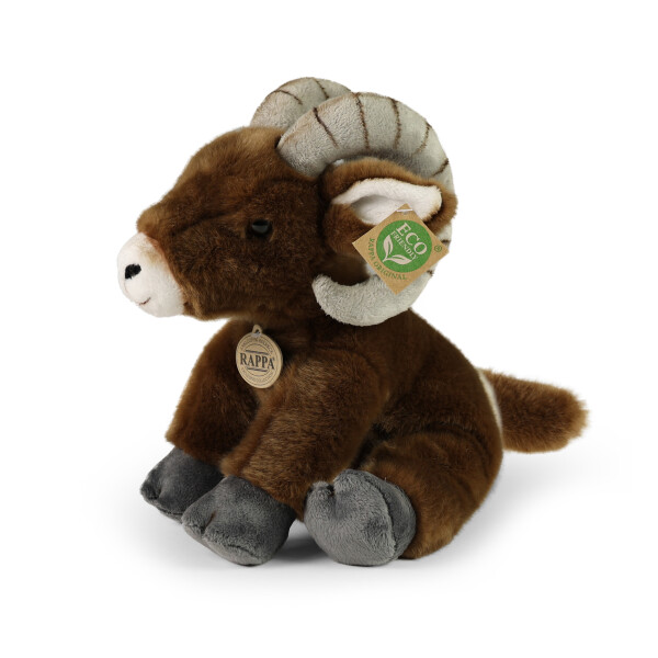 Plyšová ovce tlustorohá sedící 28 cm, ECO-FRIENDLY