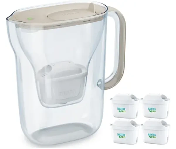 Brita Style Essential písková / Filtrační konvice / 2,4 l / MAXTRA / 4 filtry (Style Essential piaskowy + 4 wk?ady)
