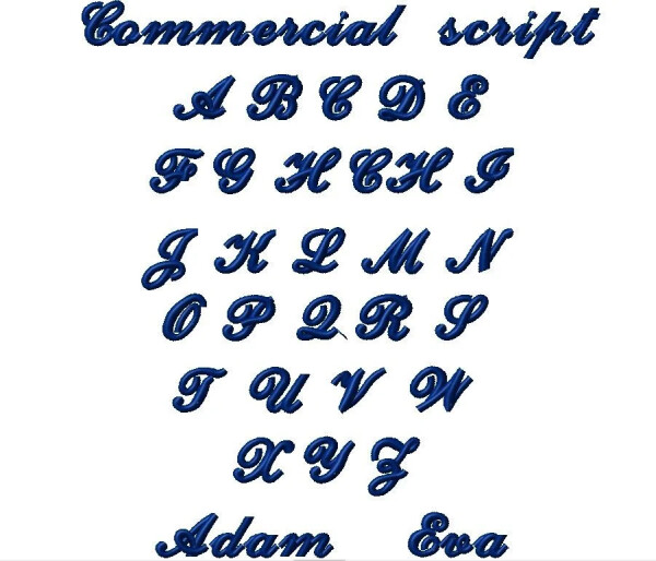 Výšivka jméno Commercial script