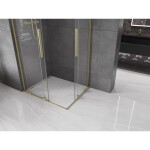 MEXEN/S - Velar L Duo sprchový kout, posuvné dveře 100 x 90, transparent, zlato kartáčovaná 871-100-090-02-03-55