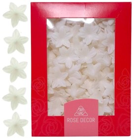 Dekorace oplatková - Květ mini 2 cm bílý, 400 ks