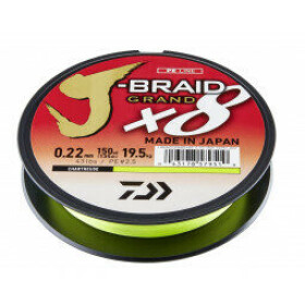 Daiwa Šňůra J-Braid Grand X8 Chartreuse 135m 0,22mm 19,5kg (12797-022)