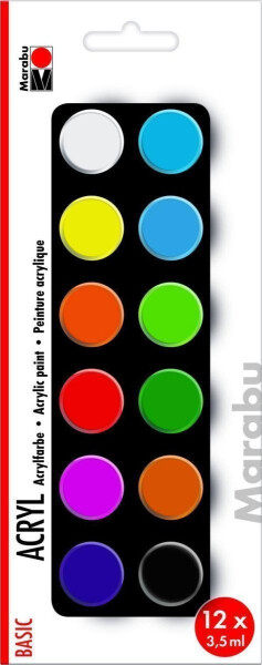Marabu akrylová barva sada 12 x 3,5 ml