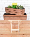 Rojaplast Truhlík MODERN 61 cm - s plastovým květináčem, hnědá