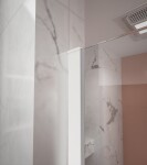 Erga Paris, stabilizační vzpěra pro sprchové zástěny o tloušťce skla 8mm, délka max. 100% 150cm, bílá matná, ERG-V02-PARIS-BAR-WH