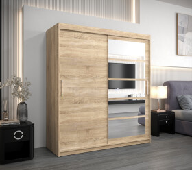 Šatní skříň Abi Ro1 Barva korpusu: Dub Sonoma, Rozměry: 180 cm, Dveře: Dub sonoma