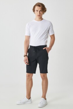 ALTINYILDIZ CLASSICS Men's Anthracite Slim Fit Slim Fit Tie Waist Flexible Shorts