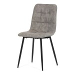 Židle jídelní, šedá látka cowboy, nohy černý kov