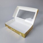 Dortisimo Vánoční krabice na cukroví zlato-bílá nepromastitelná (35 x 20 x 6 cm)