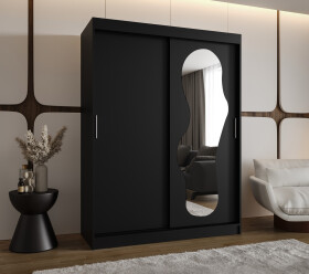 Šatní skříň Abi Ultra Rozměry: 150 cm, Barva korpusu + barva dveří: Černá + Černá