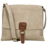 Trendy dámská koženková crossbody kabelka Ada, tmavě béžová