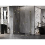 MEXEN/S - Lunar L Duo sprchový kout dveře křídlové 115 x 85, transparent, zlato kartáčovaná 834L-115L-085P-55-00