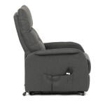 Polohovací křeslo, elektrické kabelové ovládání, šedá, látka, TV-5482 GREY2