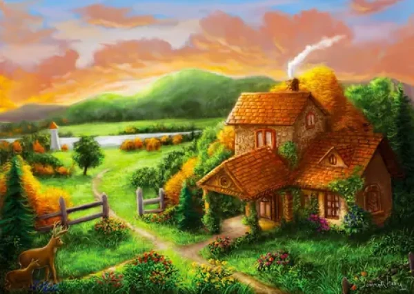ENJOY Puzzle Chaloupka za soumraku