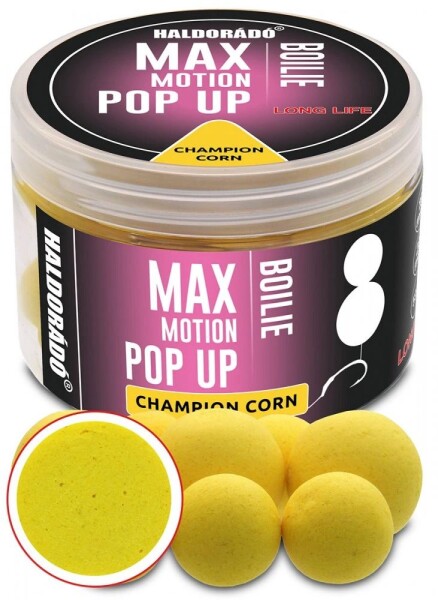 Haldorádó Pop-Up Boilies Max Motion 16+20mm 50g - Champion Corn,Haldorádó Pop-Up Boilies Max Motion 16+20mm 50g - Champion Corn