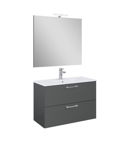Koupelnová sestava s umyvadlem Ceramia Lea 81,4x55x41,7 cm antracit LEASET80A LEASET80A