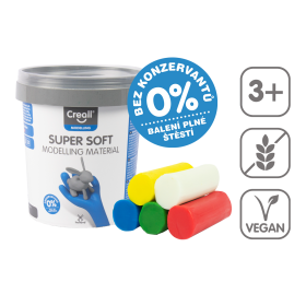 Creall modelovací hmota Super soft, 450 g, kelímek, mix barev