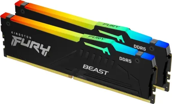 Kingston Fury Beast RGB 64GB (2x 32GB) DDR5 6000MHz EXPO / CL36 / DIMM / Non-ECC / EXPO / XMP / 1.25V (KF560C36BBEAK2-64)