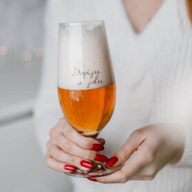 Bella Rose Pivní sklenice Dopiju a jdu, čirá barva, sklo, 460 ml