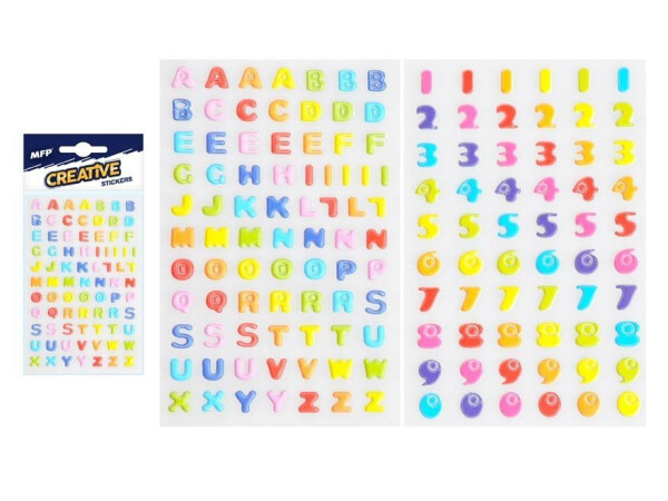 Samolepky písmena, číslice mix 80x120mm