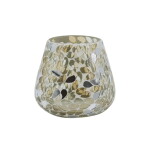 Chic Antique Skleněný svícen Mosaic 12 cm, stříbrná barva, sklo