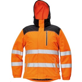 CRV Cerva Bunda KNOXFIELD Hi-Vis WINTER pánská reflexní zimní s odnímatelnou kapucí oranžová 3XL oranžová