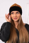 Dámská čepice Iris K348 black+mustard UNI