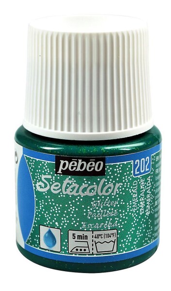 Pébéo Barva na textil Setacolor Light glitter 45 ml - Zelená smaragdová 202