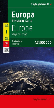 Evropa 1:3 500 000 / silniční mapa (fyzická)
