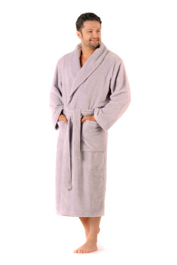 BARI kimono 3/4 délka Samba S šálový límec 55% bavlna (smyčka rub) 45% polyester (velur líc) osušení/savé vhodné pro všechny typy výšivek světle šedá