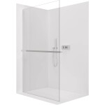 CERANO Sprchová zástěna Walk-in Crystal L/P - 8 mm + polička/držák na ručníky - bezvzpěrový systém - chrom, transparentní sklo - 110x200 cm