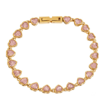 ELENYS Valena Pink – pozlacený náramek 18K žluté zlato Délka náramku: 17,5 cm