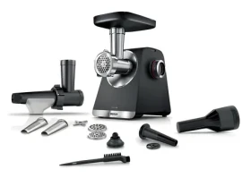 Bosch Serie 6 MFWS650B černá, stříbrná / Elektrický mlýnek na maso / 500 W / 3,5 kg/min / 2 rychlosti (MFWS650B)