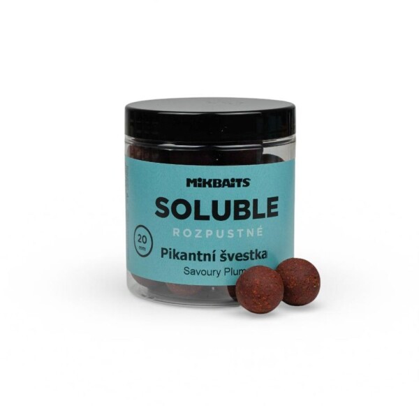 Mikbaits Rozpustné boilies Soluble Pikantní švestka 250ml - 20mm,Mikbaits Rozpustné boilies Soluble Pikantní švestka 250ml - 20mm