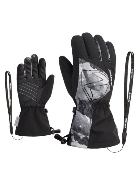 Ziener LAVAL-Z AS AW JUNIOR, Black/Grey mountain print Velikost č.: 3,5