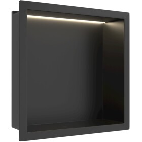 CERANO - Zápustná polička/nika do obkladu s LED osvětlením - černá matná - 30x30x10 CER-002626