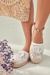 Dámské krajkové espadrilky s ozdobou Bíle Summer Dream 37