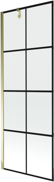 MEXEN/S - Next vanová zástěna FIX 70x150, černý dekor, zlato 895-070-000-00-77-50