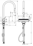 HANSGROHE - M81 Dřezová baterie Aquno Select 170 s výsuvnou sprškou a plochým sprchovým proudem, matná černá 73837670