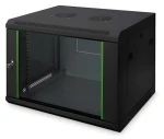 Digitus Dynamic černá / Nástěnný rozvaděč 19" / 12U / 600×450 mm / skleněné dveře / IP20 (DN-19 12-U-EC-SW)