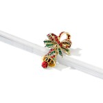 Vánoční brož Swarovski Elements Campana - vánoční zvonek, Barevná/více barev