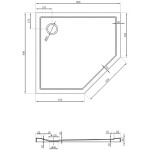 MEXEN - Flow pětiboká sprchová vanička slim levá 90 x 80, bílá lesk 46P108090L