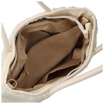 Trendy dámská plyšová kabelka do ruky Lynden, krémová