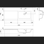 MEXEN/S - Orio koupelnová skříňka 100 cm s umyvadlem Otis pravá, 1S, 1D, grafit mat/bílá mat 91A13-10047-3-BBFF66-W18P01