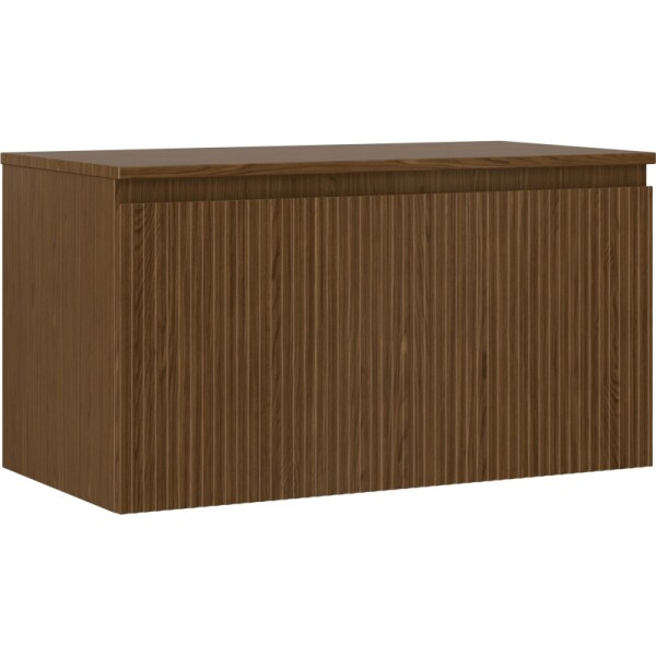 MEXEN/S - Rivel koupelnová skříňka pod umyvadlo 90 cm s deskou, 1 šuplík, reliéf , ořech 91A20-09047-1-BFC86
