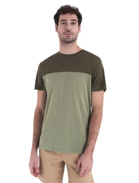 Pánské merino triko krátký rukáv ICEBREAKER Mens 125 Cool-Lite Sphere III SS Tee Colour Block, Lichen/Loden/Cb velikost: S