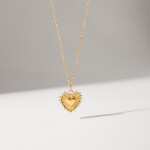 ELENYS Golden Sun Heart – pozlacený náhrdelník 18K žluté zlato Délka: 45+5 cm / max. 50 cm