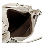 Trendy dámská koženková kabelka na rameno Tiara, krémová