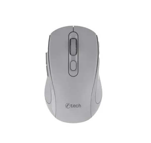 C-TECH WLM-12 šedá / Bezdrátová optická myš / 1600DPI / 6 tlačítek / BT/2.4GHz / 1xAA (8595729901049)